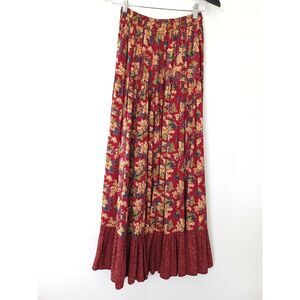 Vntg Desert West Sherry‎ Holt Maxi Skirt Floral Prairie OS Western Boho Cowgirl
